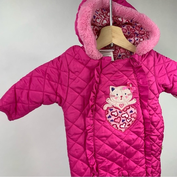 Duck Goose Baby Snow Quilted Padded Hooded Bunting One Piece Snowsuit 3-6 Mo - Picture 2 of 9